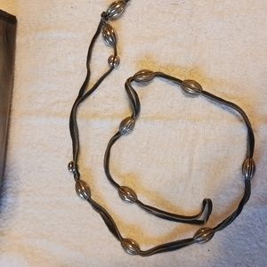 Vintage leather beaded braid wrap